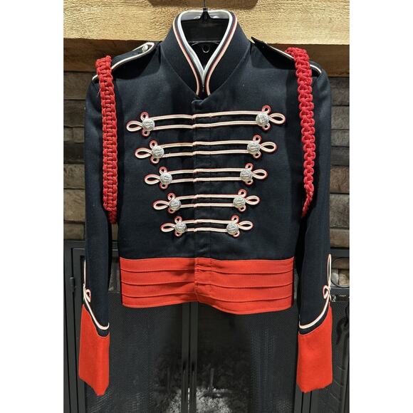 Vintage Demoulin Bros. Flash Of Crimson Steampunk Ban Bolero Jacket S - Picture 1 of 7